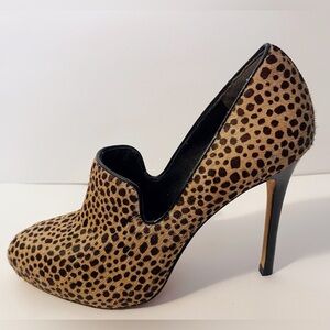 Y2K Ann Taylor Fur Cheetah Print Platform Heels Fall Chic Office Holiday Party